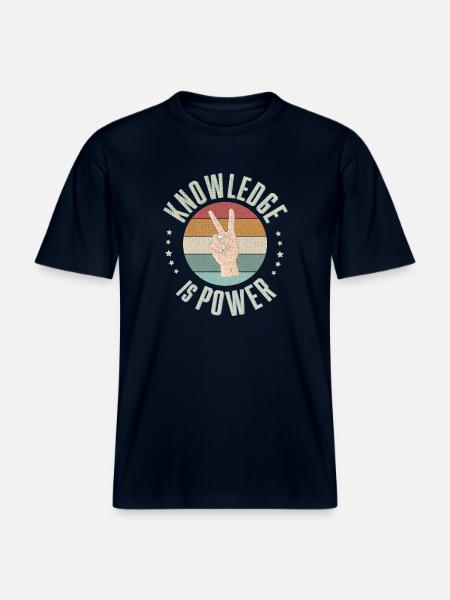 Knowledge is power - RELAXED FIT Unisex Organic T-Shirt - french navy