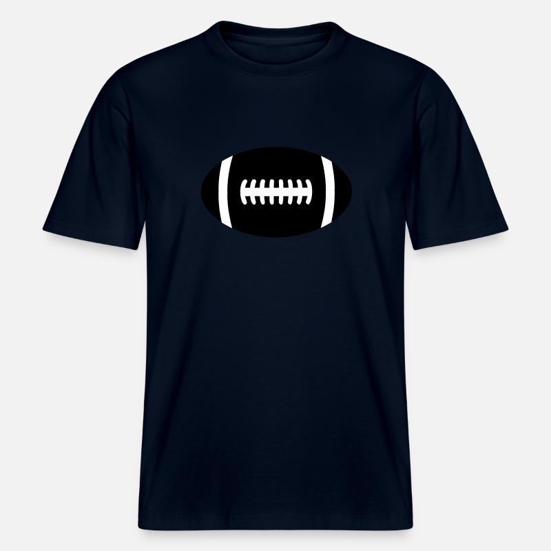 Rugbyball -  RELAXED FIT Unisex Organic T-Shirt - Navy