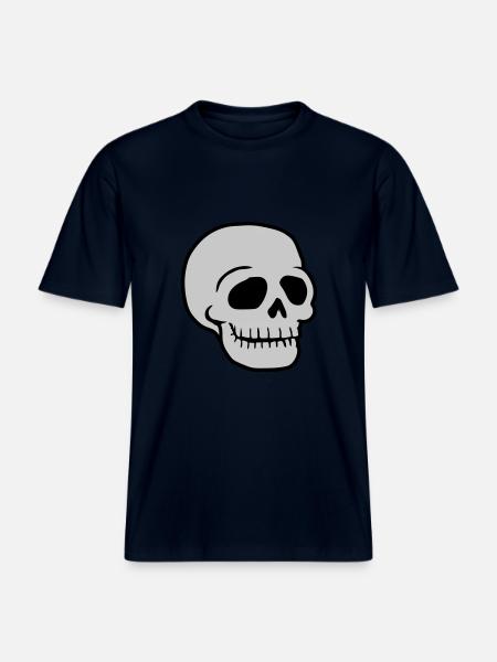 Friendly Comic Skull Skull -  RELAXED FIT Unisex Organic T-Shirt - french navy