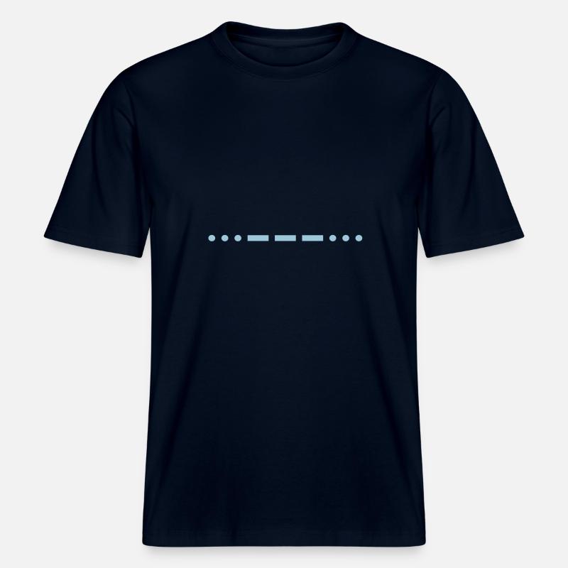 Code Morse SOS -  T-shirt unisexe RELAXED FIT en coton bio - marine