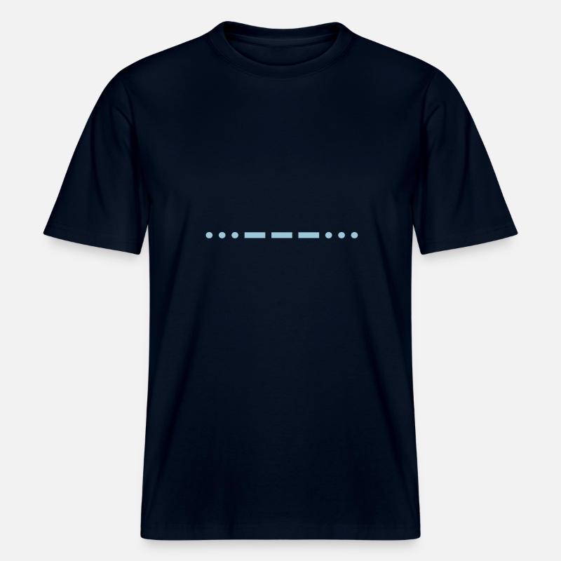 Code Morse SOS -  T-shirt unisexe RELAXED FIT en coton bio - marine