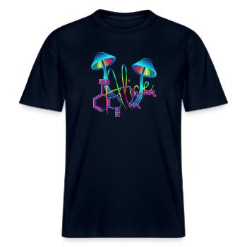 Trash Asset - Alice [rainbow] -  RELAXED FIT Unisex Organic T-Shirt - french navy - Front - Alina (178cm) & Michal (187cm)
