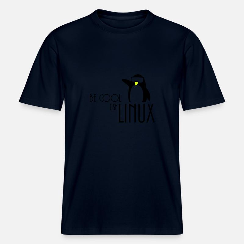 be cool use linux -  RELAXED FIT Unisex Organic T-Shirt - french navy