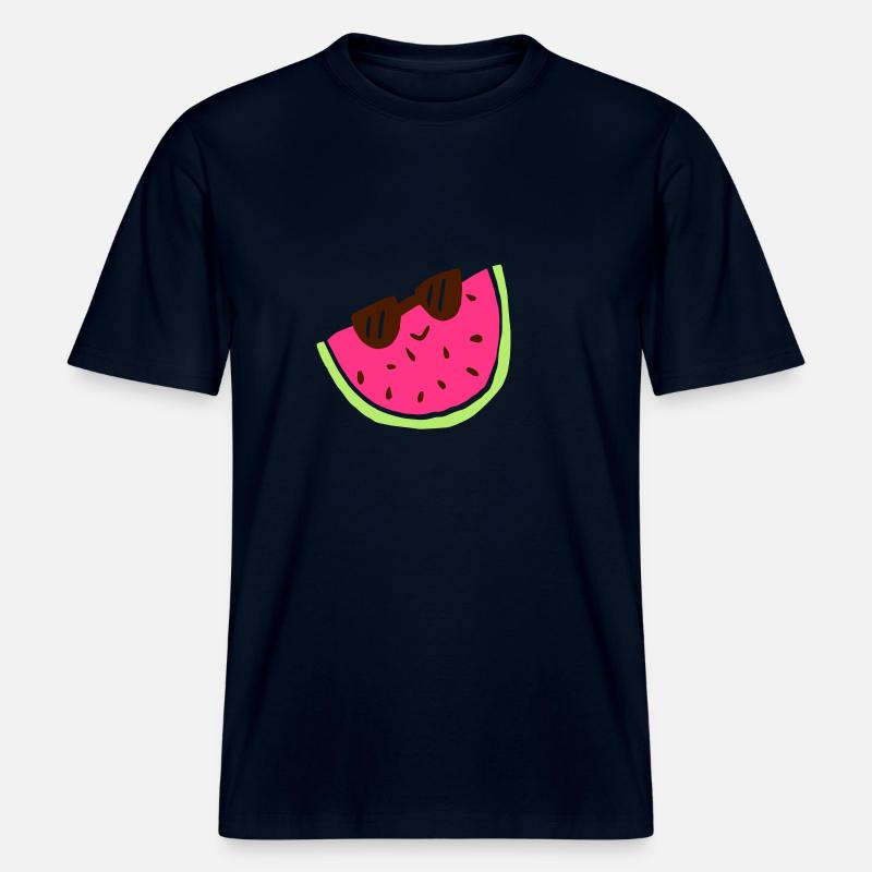 melon - T-shirt unisexe RELAXED FIT en coton bio - marine