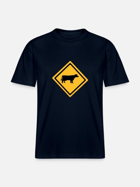 Cattle Anmelden - RELAXED FIT Unisex Organic T-Shirt - Navy