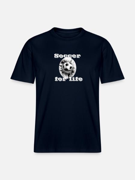 Soccer for life weiß - RELAXED FIT Unisex Organic T-Shirt - Navy