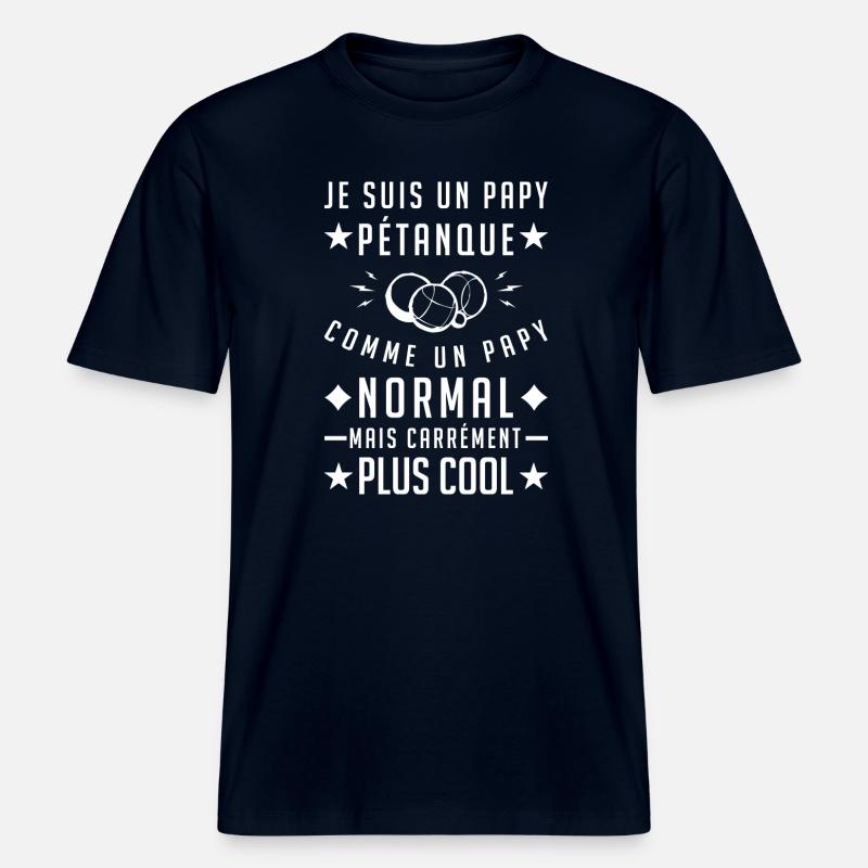 Ich bin ein Opa Petanque -  RELAXED FIT Unisex Organic T-Shirt - Navy