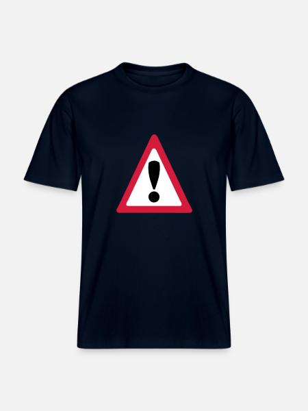 Warning Sign - RELAXED FIT Unisex Organic T-Shirt - french navy