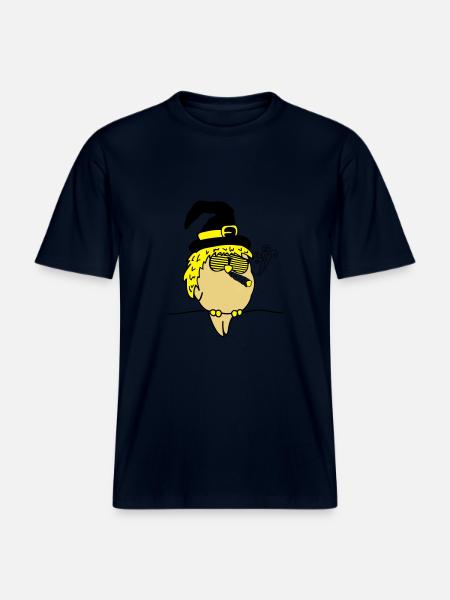 bird_witch_smoke_02 -  RELAXED FIT Unisex Organic T-Shirt - french navy