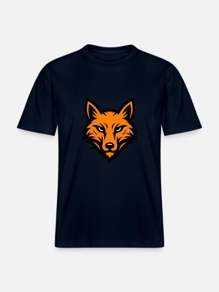 Fox Head - RELAXED FIT Unisex Organic T-Shirt - french navy