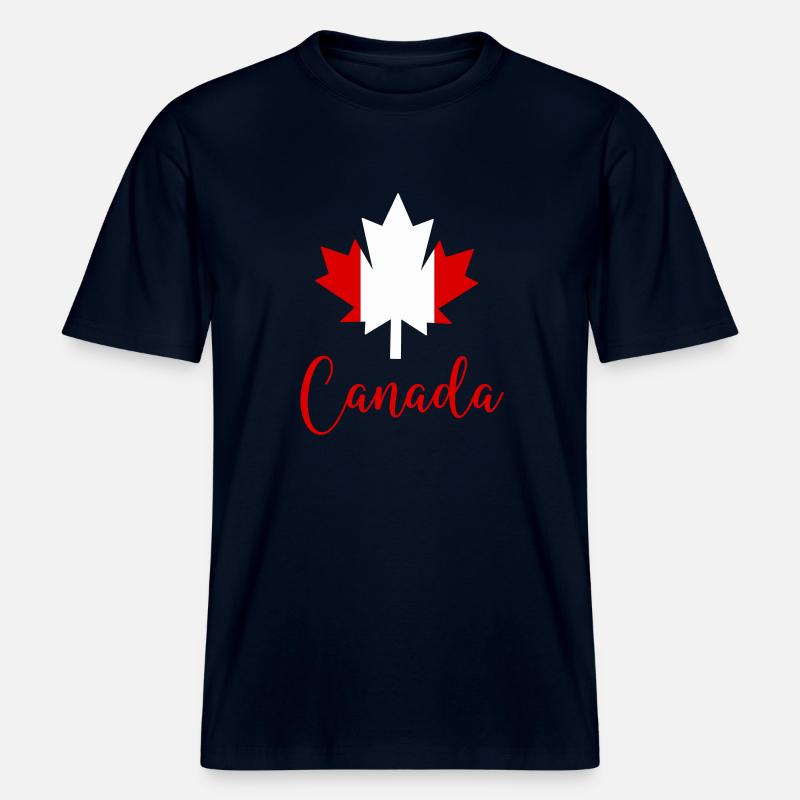Canada Canada Feuille d’érable -  T-shirt unisexe RELAXED FIT en coton bio - marine