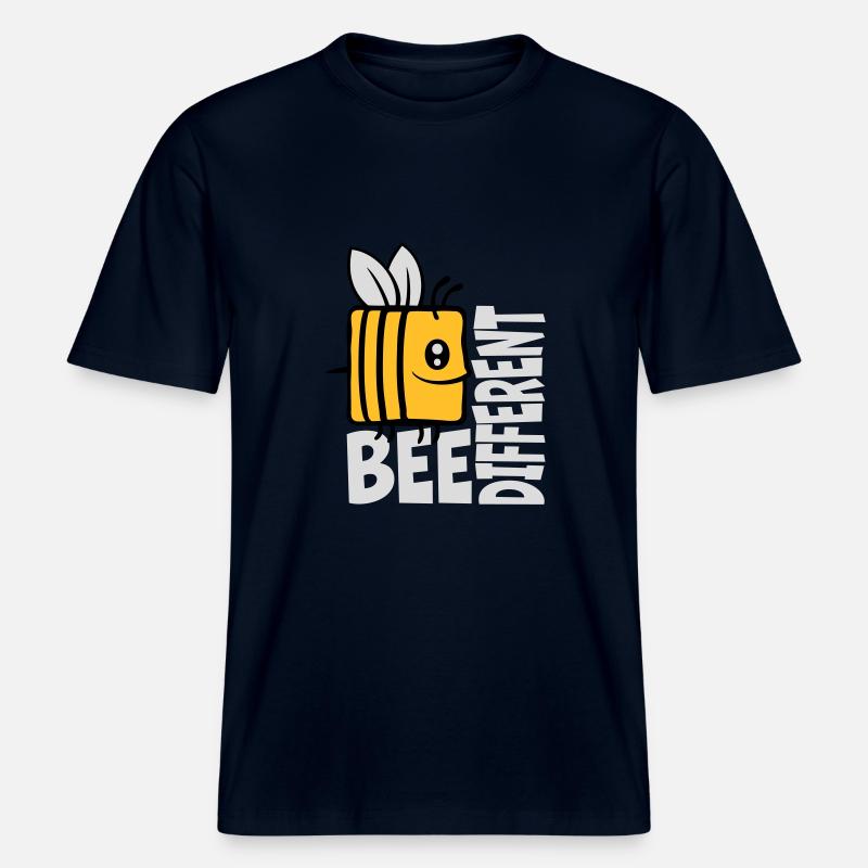 bee citation différente -  T-shirt unisexe RELAXED FIT en coton bio - marine