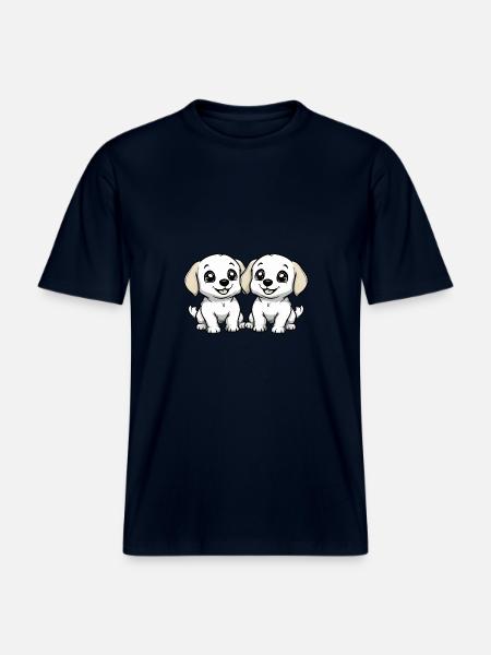 Labrador Dog Comic - RELAXED FIT Unisex Organic T-Shirt - french navy