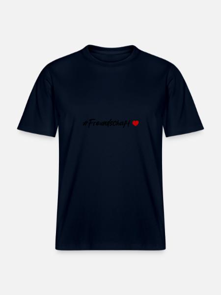Freundschaft Herz -  RELAXED FIT Unisex Organic T-Shirt - Navy