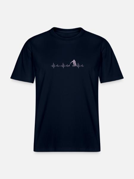 Idées cadeaux Curling Heartbeat -  T-shirt unisexe RELAXED FIT en coton bio - marine