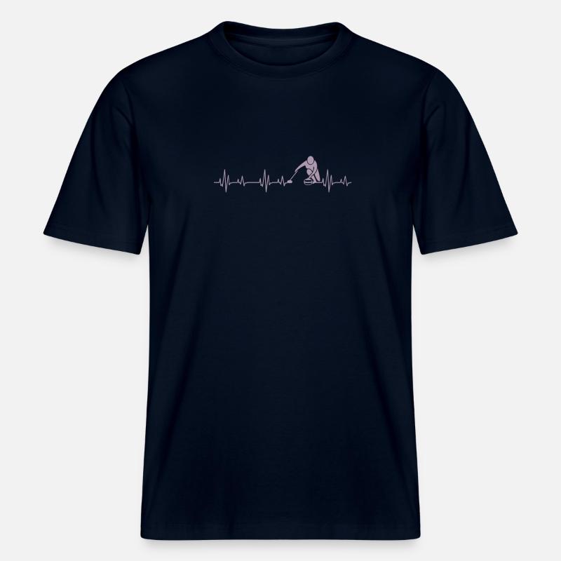 Idées cadeaux Curling Heartbeat -  T-shirt unisexe RELAXED FIT en coton bio - marine