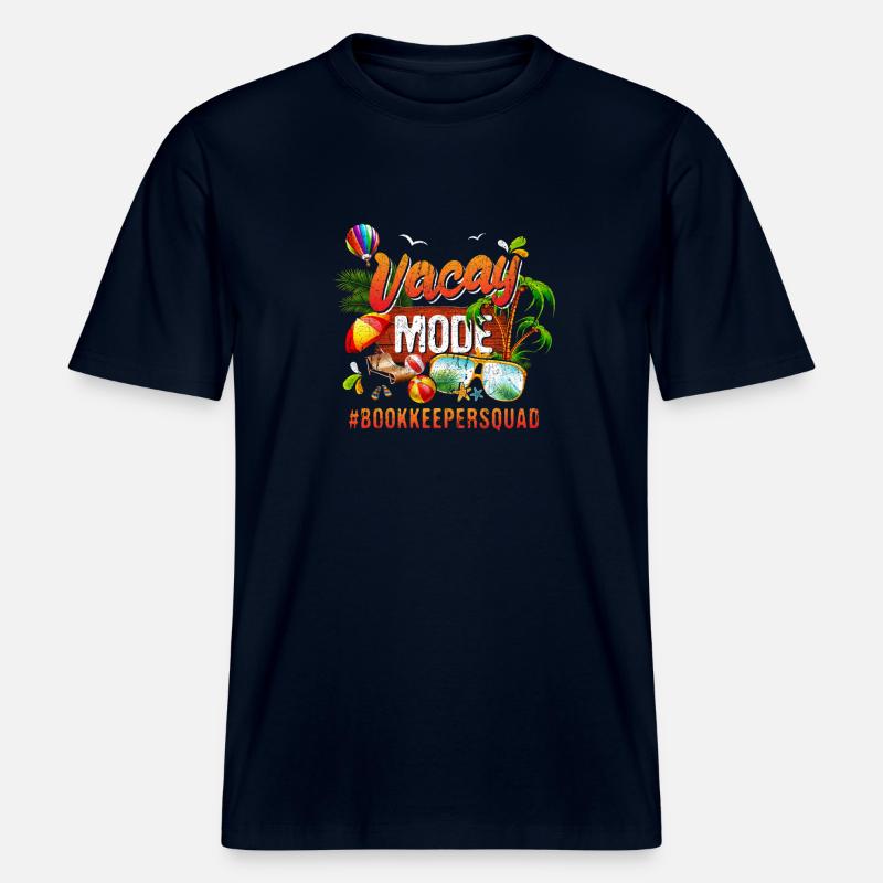 Comptable Vacation Group #Bookkeepersquad -  T-shirt unisexe RELAXED FIT en coton bio - marine