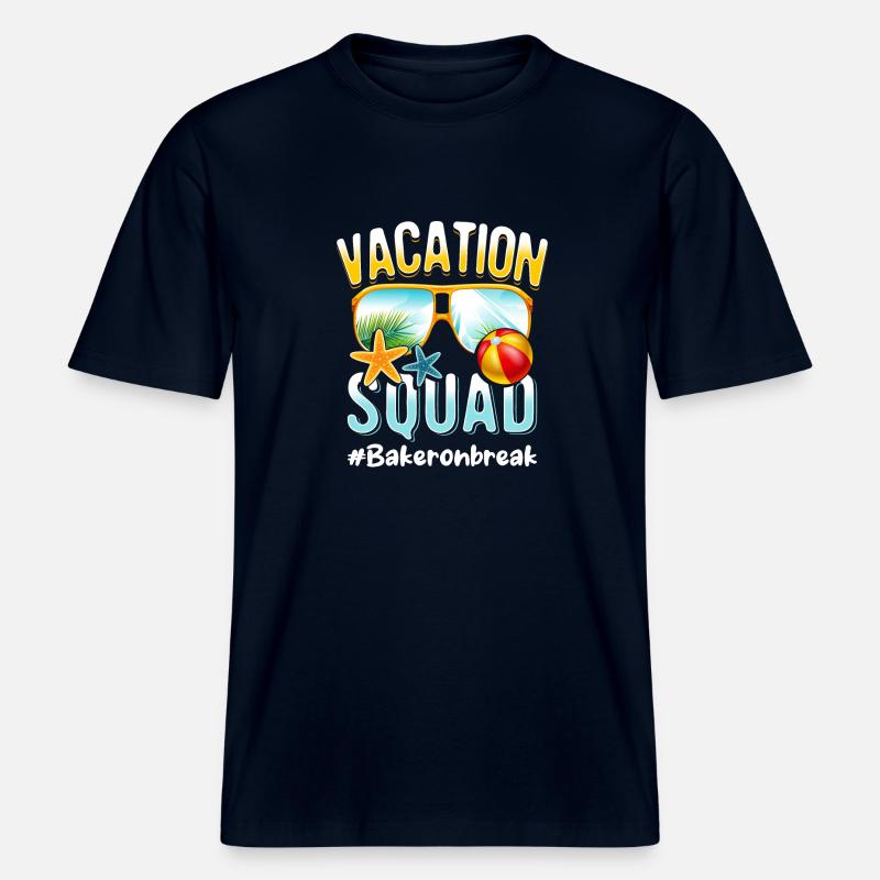 Baker Vacation Squad #Bakeronbreak -  RELAXED FIT Unisex Organic T-Shirt - french navy