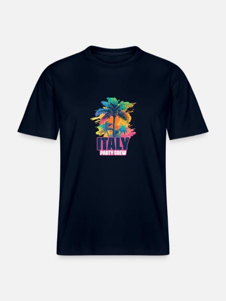 Italy Party Crew Holidays - RELAXED FIT Unisex Organic T-Shirt - french navy