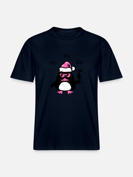 Beach Duck Christmas - RELAXED FIT Unisex Organic T-Shirt - french navy
