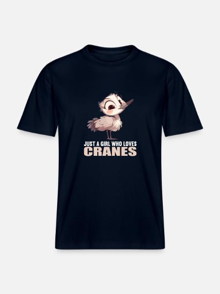 Kraniche Kranich -  RELAXED FIT Unisex Organic T-Shirt - Navy