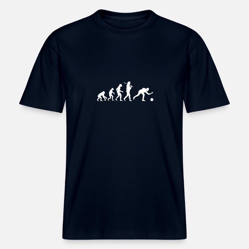 Evolution Bowling -  RELAXED FIT Unisex Organic T-Shirt - Navy