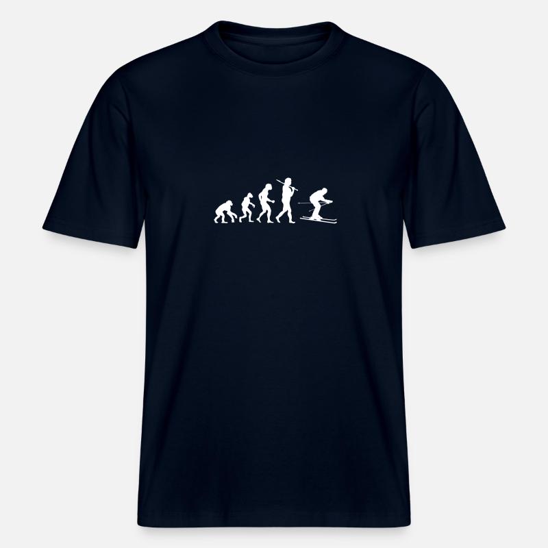 Evolution Ski -  T-shirt unisexe RELAXED FIT en coton bio - marine