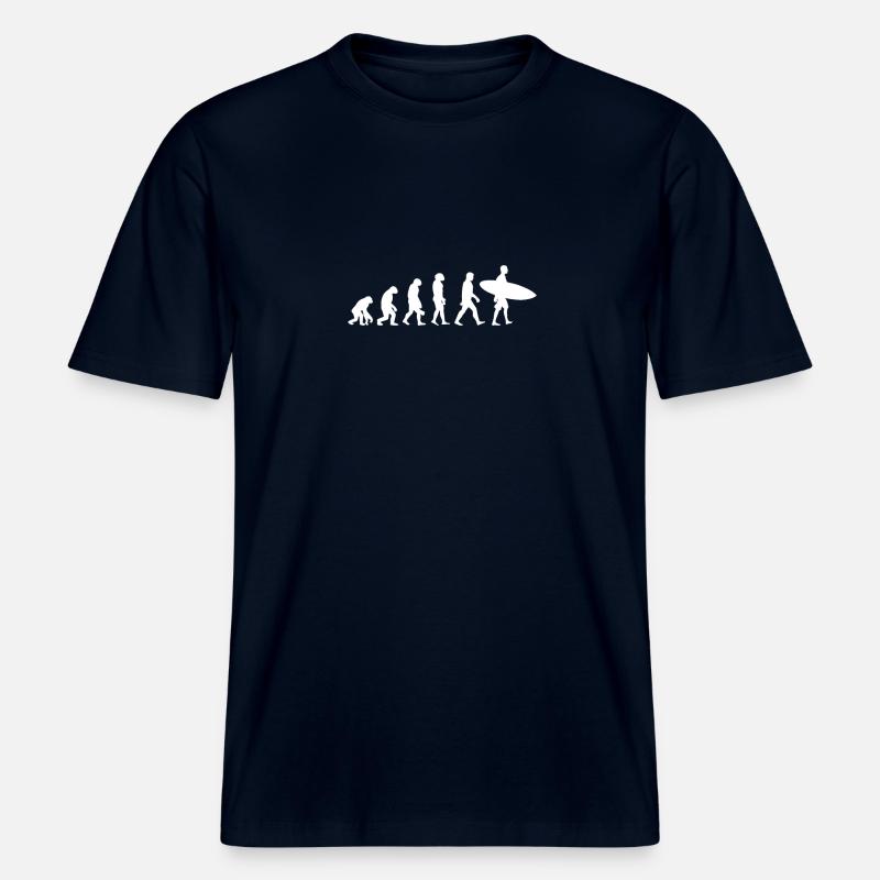 Évolution Du Surf -  T-shirt unisexe RELAXED FIT en coton bio - marine