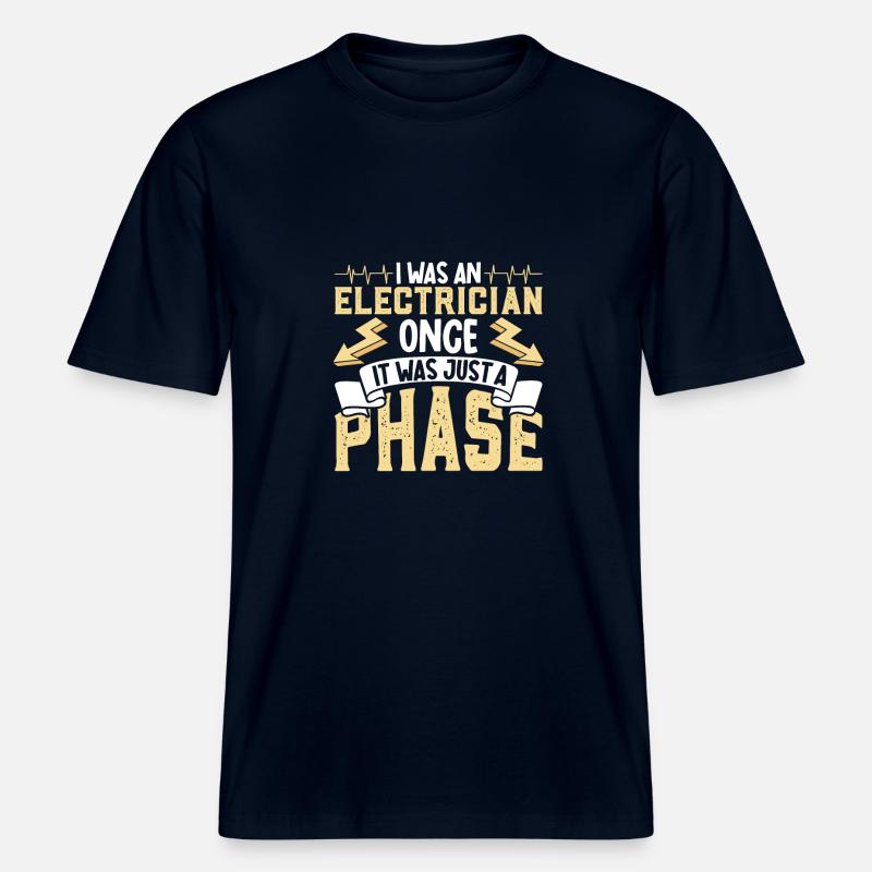 Electrician Electrical Engineer Lineman Electrical -  RELAXED FIT Unisex Organic T-Shirt - Navy