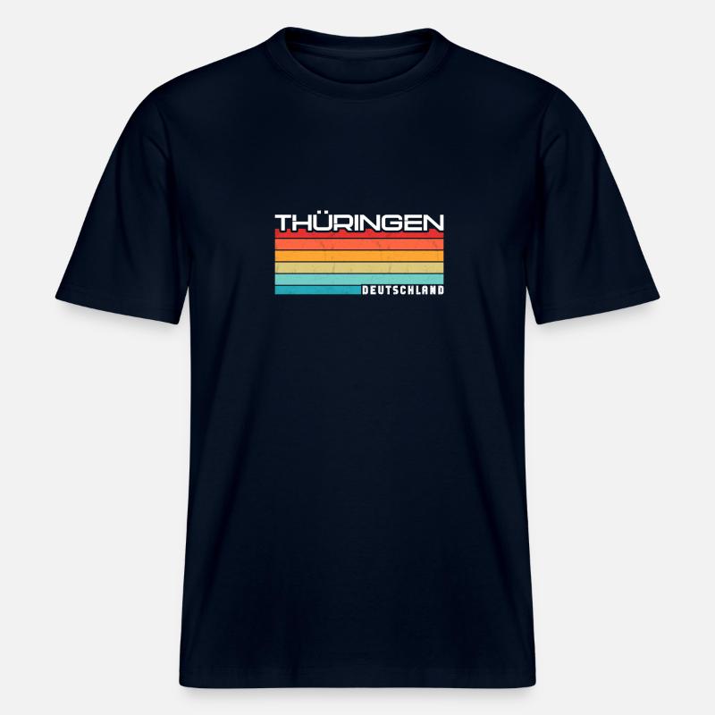 Thuringe Thuringe Thuringe Thuringe -  T-shirt unisexe RELAXED FIT en coton bio - marine