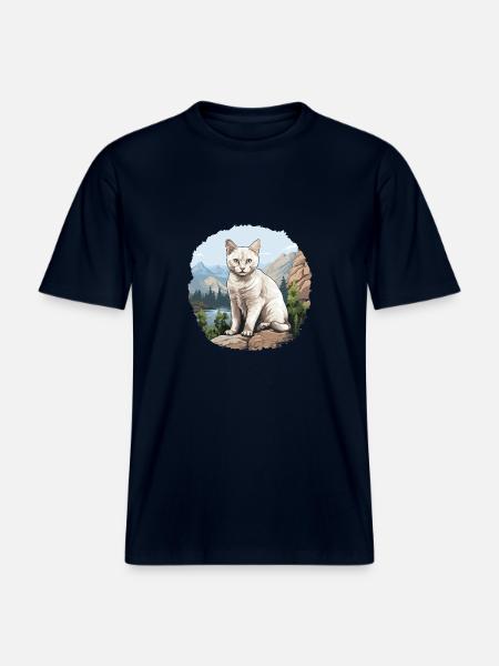 Burmilla Kitten Burmilla Cat - RELAXED FIT Unisex Organic T-Shirt - french navy