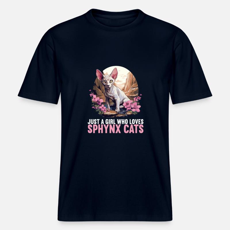 Chaton Sphynx Chat Sphynx -  T-shirt unisexe RELAXED FIT en coton bio - marine