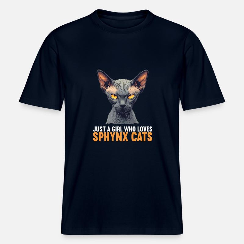 Chaton Sphynx Chat Sphynx -  T-shirt unisexe RELAXED FIT en coton bio - marine