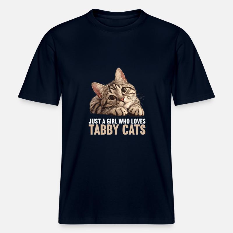 Tabby Kätzchen Tabby Katze - RELAXED FIT Unisex Organic T-Shirt - Navy