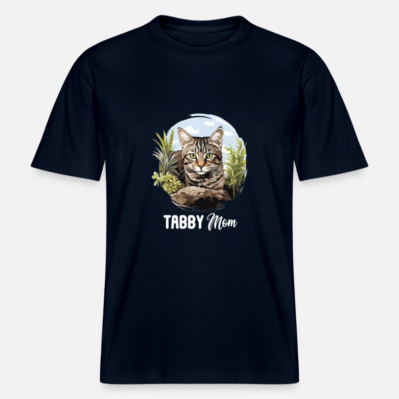 Tabby Kätzchen Tabby Katze -  RELAXED FIT Unisex Organic T-Shirt - Navy
