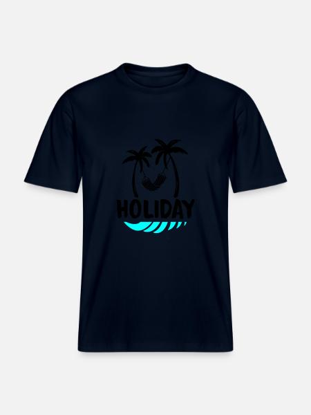 palms relax holiday - RELAXED FIT Unisex Organic T-Shirt - Navy