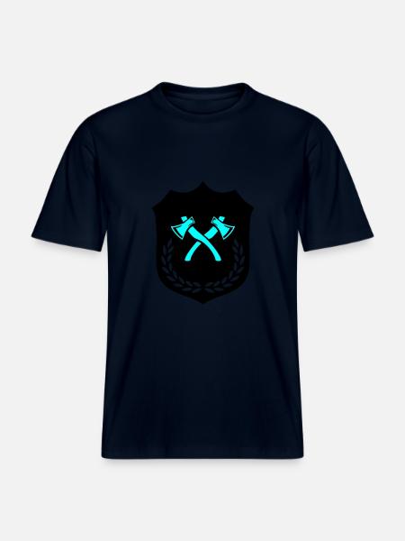 Wappen Axt Äxte - RELAXED FIT Unisex Organic T-Shirt - Navy