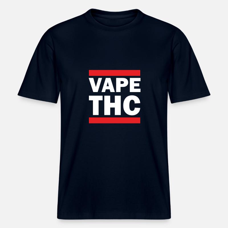 Vape THC Blanc -  T-shirt unisexe RELAXED FIT en coton bio - marine