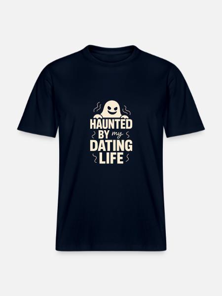 Ghostly breakup-humor-dating-mistake-single - RELAXED FIT Unisex Organic T-Shirt - french navy