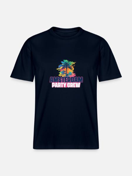 Amsterdam Party Crew Holiday -  RELAXED FIT Unisex Organic T-Shirt - french navy