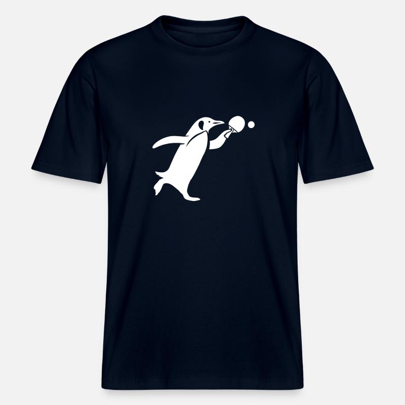 Silhouette de ping-pong pingouin - T-shirt unisexe RELAXED FIT en coton bio - marine