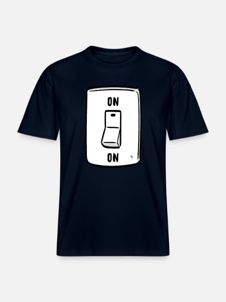 Interrupteur ON Cool Humour Drôle Motivation - T-shirt unisexe RELAXED FIT en coton bio - marine