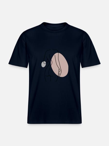 Abstract Design Back - RELAXED FIT Unisex Organic T-Shirt - french navy