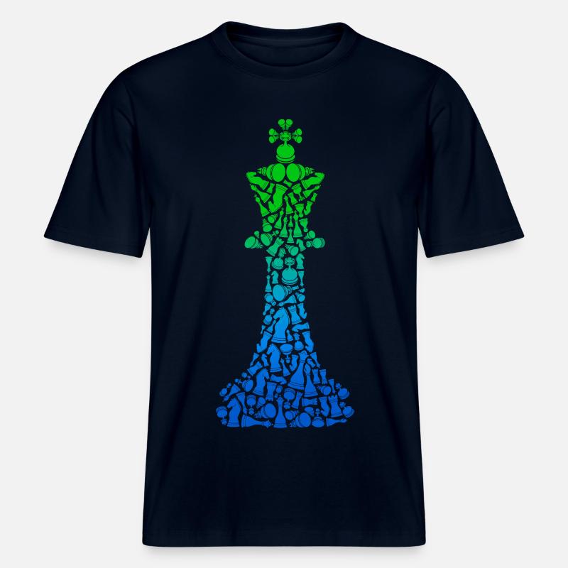Pièces d’échecs Jeu d’échecs Joueur d’échecs Échecs - T-shirt unisexe RELAXED FIT en coton bio - marine