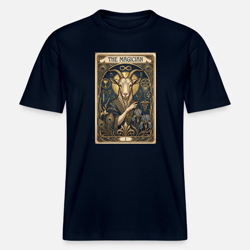 La chèvre, le magicien - T-shirt unisexe RELAXED FIT en coton bio - marine