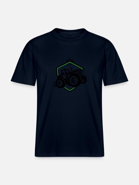 Tractor Silhouette Agriculture - RELAXED FIT Unisex Organic T-Shirt - french navy