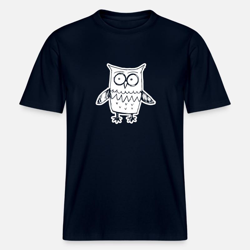 Eule Eulen Vogel - RELAXED FIT Unisex Organic T-Shirt - Navy