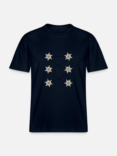 Dirndl apron Edelweiss - RELAXED FIT Unisex Organic T-Shirt - french navy