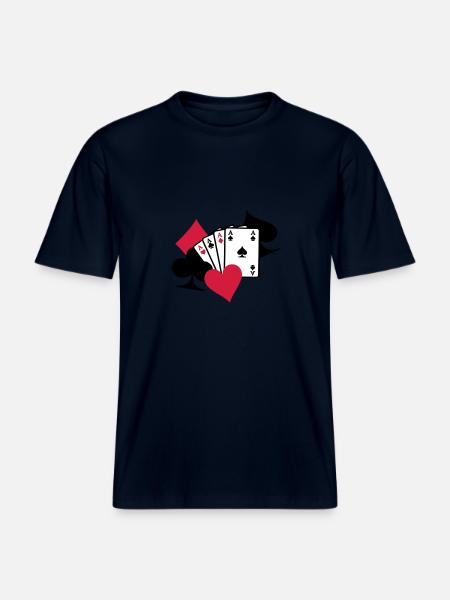 Poker Karten - RELAXED FIT Unisex Organic T-Shirt - Navy