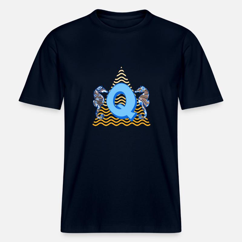 seepferdchen e 262 q - RELAXED FIT Unisex Organic T-Shirt - Navy